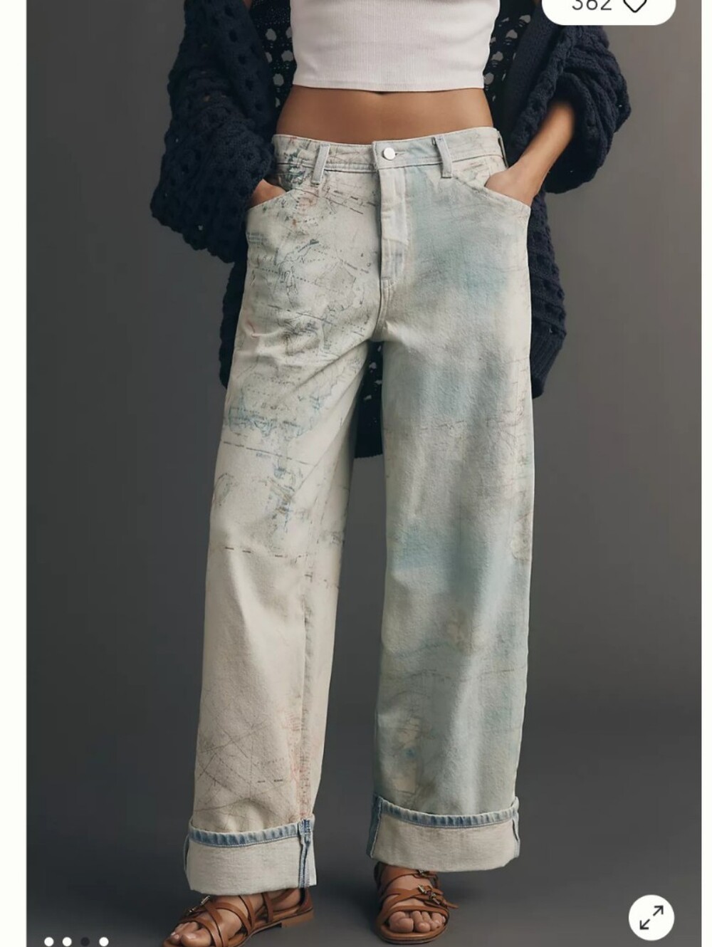 29. Pilcro High-Rise Slouch Wide-Leg Map Pattern Jeans